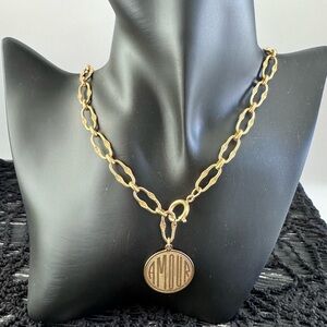 Amour chunky gold necklace.